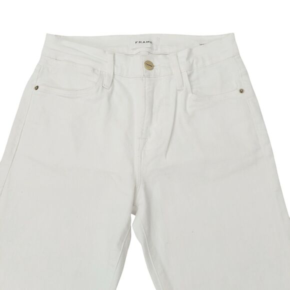 Frame Jeans Womens 26 White Le High Straight Ankle Stretch Denim Comfort Summer - Picture 3 of 12